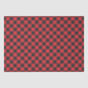 Red Buffalo Plaid Chequered  Tissue Paper