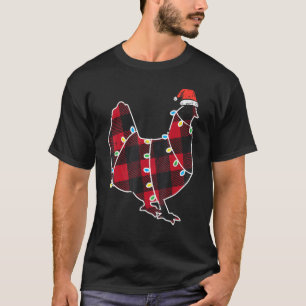 Red Buffalo Plaid Chicken Farmer Xmas Farm Women C T-Shirt