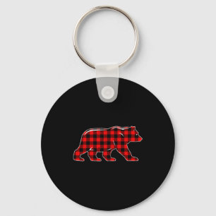 Red Buffalo Plaid Christmas Bear Pajama Sweater Wo Key Ring