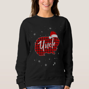 Red Buffalo Plaid Christmas Guinea Pig Uncle Xmas Sweatshirt