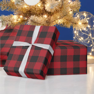 Red Buffalo Plaid Christmas Pattern Wrapping Paper