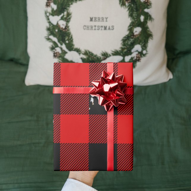 Red Buffalo Plaid Christmas Wrapping Paper (Creator Uploaded)