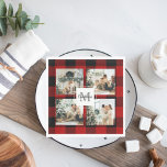 Red Buffalo Plaid & Collage Photo With Initial  Napkin<br><div class="desc">Embrace the timeless charm of Red Buffalo Plaid and create a personalized masterpiece with our Collage Photo With Initial custom product, available exclusively on Zazzle! Whether you're looking for a unique gift or a stunning addition to your home decor, this customizable item is perfect for adding a touch of rustic...</div>