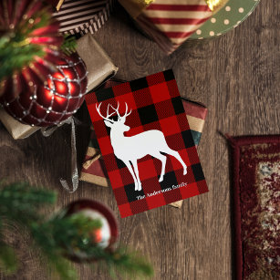 Red Buffalo Plaid & Deer   Personal Name Gift
