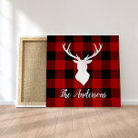 Red Buffalo Plaid & Deer | Personal Name Gift Canvas Print<br><div class="desc">Embrace the rustic charm of the great outdoors with our Red Buffalo Plaid & Deer Personalised Name Gift! Whether you're shopping for yourself or looking for a thoughtful gift,  this design brings a touch of wilderness to any occasion.</div>