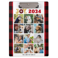 Red Buffalo Plaid Dog Lover Custom Photo Collage