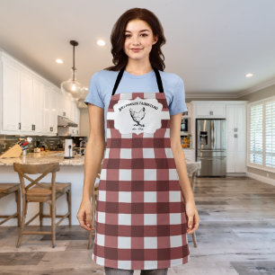 Red Buffalo Plaid Farm Chicken Apron