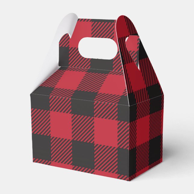 Red Buffalo Plaid Favour Box (Back Side)