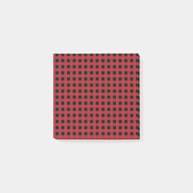 Red Buffalo Plaid for Holiday Reminders No Post-it Notes (Front)