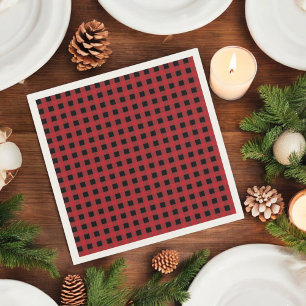 Red Buffalo Plaid Holiday Napkin