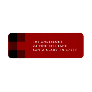 Red Buffalo Plaid Holiday Return Address