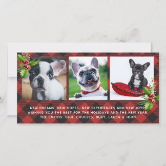 Red Buffalo Plaid Holidays Photo Card