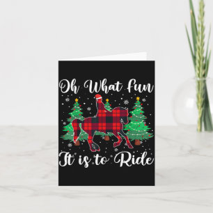 Red Buffalo Plaid Horse Oh What Fun It Is To Ride  Card