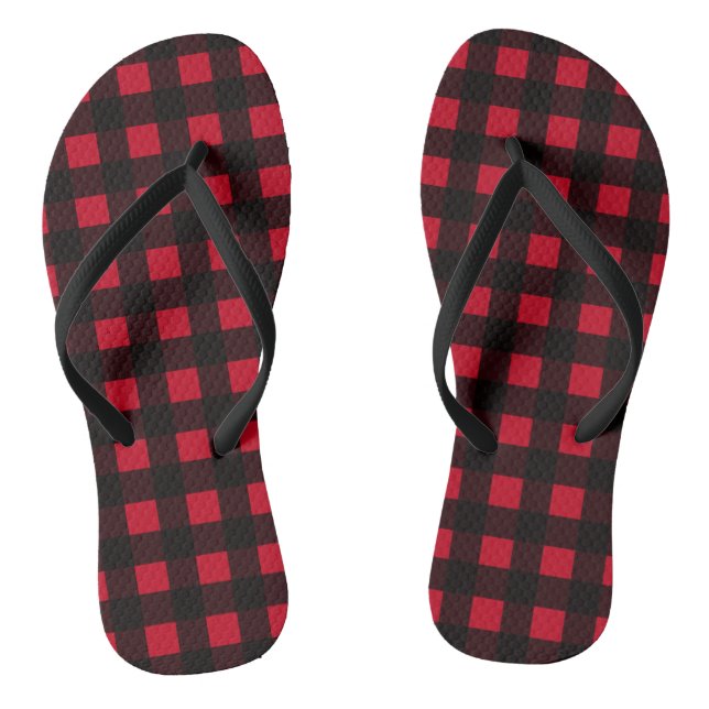 Red Buffalo Plaid Jandals (Footbed)