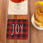 Red Buffalo Plaid & Joy | Happy Holiday Glass Coaster<br><div class="desc">Embrace the warmth and joy of the holiday season with our Red Buffalo Plaid & Joy collection on Zazzle! This festive assortment of products is designed to bring comfort and merriment to your celebrations.This holiday season, make your celebrations extra special with our Red Buffalo Plaid & Joy collection on Zazzle....</div>