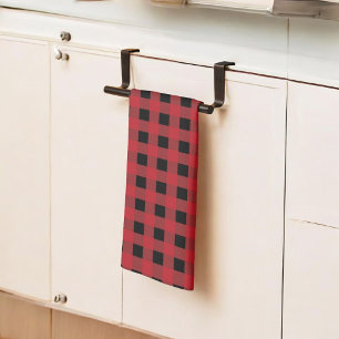Red Buffalo Plaid Kitchen Towel for Holiday Decor