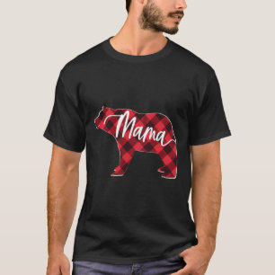 Red Buffalo Plaid Mama Bear Matching Family Christ T-Shirt