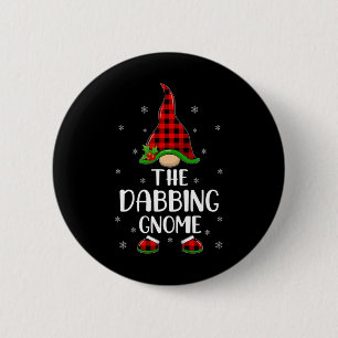 Red Buffalo Plaid Matching The Dabbing Gnome Chris 6 Cm Round Badge