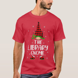 Red Buffalo Plaid Matching The Library Gnome Chris T-Shirt