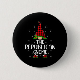 Red Buffalo Plaid Matching The Republican Gnome Ch 6 Cm Round Badge