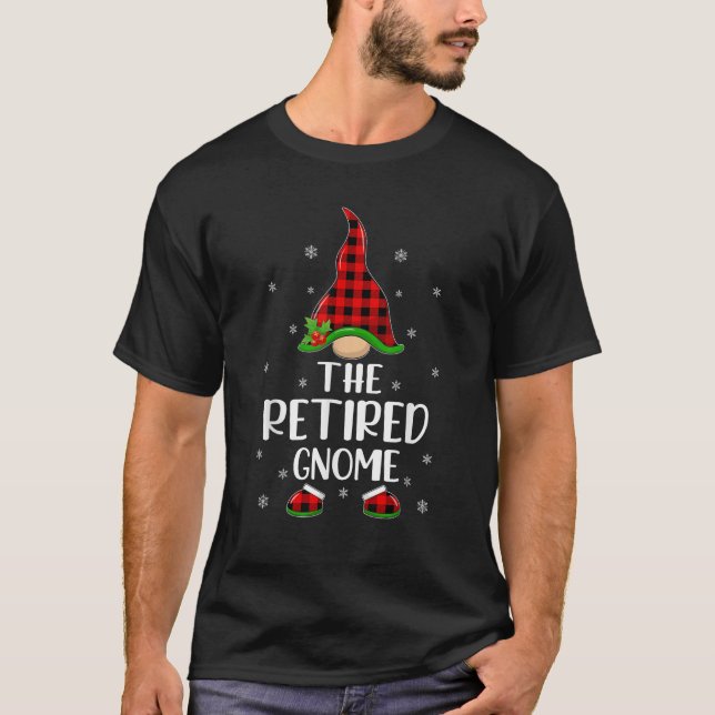Red Buffalo Plaid Matching The Retired Gnome Chris T-Shirt (Front)