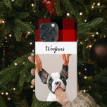 Red Buffalo Plaid & Merry Woofmas With Dog Photo C iPhone 13 Pro Case<br><div class="desc">Red Buffalo Plaid & Merry Woofmas With Dog Photo</div>