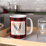 Red Buffalo Plaid & Merry Woofmas With Dog Photo Coffee Mug<br><div class="desc">Red Buffalo Plaid & Merry Woofmas With Dog Photo</div>