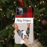 Red Buffalo Plaid & Merry Woofmas With Dog Photo i iPhone 11Pro Max Case<br><div class="desc">Red Buffalo Plaid & Merry Woofmas With Dog Photo</div>