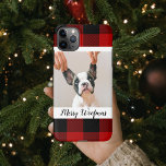 Red Buffalo Plaid & Merry Woofmas With Dog Photo iPhone 11Pro Max Case<br><div class="desc">Red Buffalo Plaid & Merry Woofmas With Dog Photo</div>