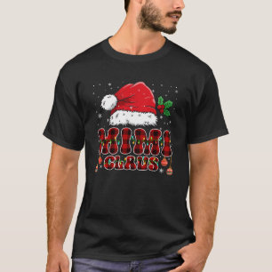 Red Buffalo Plaid Mimi Claus Santa Hat Xmas Lights T-Shirt