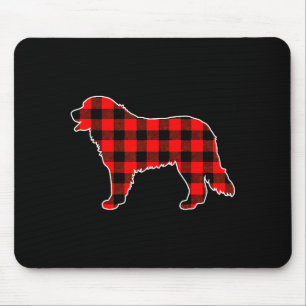 Red Buffalo Plaid Pajama Bernese Mountain Christma Mouse Pad