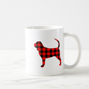 Red Buffalo Plaid Pajama Bloodhound Christmas Dog  Coffee Mug