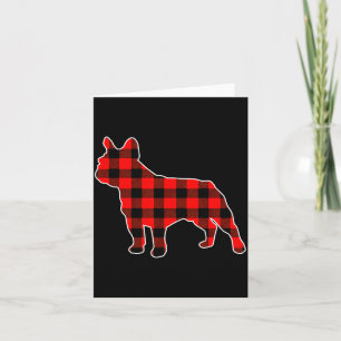 Red Buffalo Plaid Pajama Frenchie Christmas Dog Lo Card