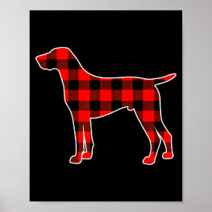 Red Buffalo Plaid Pajama Gsp Christmas Dog Lover M Poster