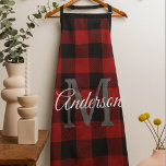 Red Buffalo Plaid | Personal Initial | Gift Apron<br><div class="desc">Wrap your loved ones in the warmth and charm of classic Red Buffalo Plaid with a personal touch. Whether it's for a birthday,  anniversary,  or just to show someone you care,  this customisable gift is sure to make a lasting impression.</div>