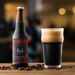 Red Buffalo Plaid | Personal Initial | Gift Beer Bottle Label<br><div class="desc">Wrap your loved ones in the warmth and charm of classic Red Buffalo Plaid with a personal touch. Whether it's for a birthday,  anniversary,  or just to show someone you care,  this customisable gift is sure to make a lasting impression.</div>