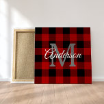 Red Buffalo Plaid | Personal Initial | Gift Canvas Print<br><div class="desc">Wrap your loved ones in the warmth and charm of classic Red Buffalo Plaid with a personal touch. Whether it's for a birthday,  anniversary,  or just to show someone you care,  this customisable gift is sure to make a lasting impression.</div>