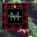 Red Buffalo Plaid | Personal Initial | Gift Ceramic Ornament<br><div class="desc">Wrap your loved ones in the warmth and charm of classic Red Buffalo Plaid with a personal touch. Whether it's for a birthday,  anniversary,  or just to show someone you care,  this customisable gift is sure to make a lasting impression.</div>