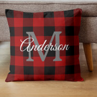 Red Buffalo Plaid | Personal Initial | Gift