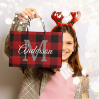 Red Buffalo Plaid | Personal Initial | Gift