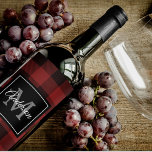 Red Buffalo Plaid | Personal Initial | Gift Wine Label<br><div class="desc">Wrap your loved ones in the warmth and charm of classic Red Buffalo Plaid with a personal touch. Whether it's for a birthday,  anniversary,  or just to show someone you care,  this customisable gift is sure to make a lasting impression.</div>