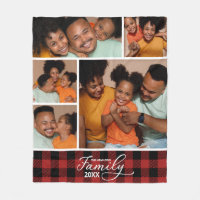 Red Buffalo Plaid Photo Collage Blanket