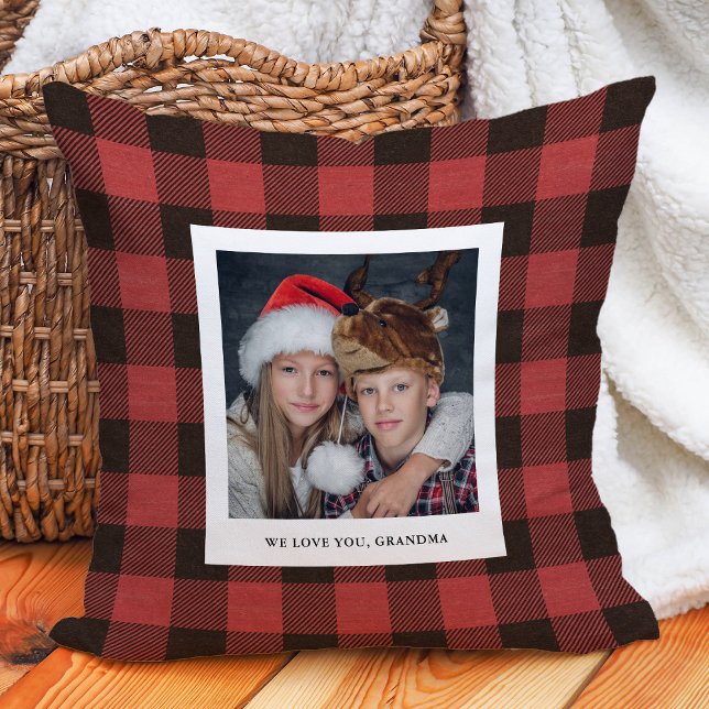 Red Buffalo Plaid | Photo for Grandma Cushion (Creator Uploaded)