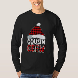 Red Buffalo Plaid Santa Hat Cousin Crew Xmas Famil T-Shirt
