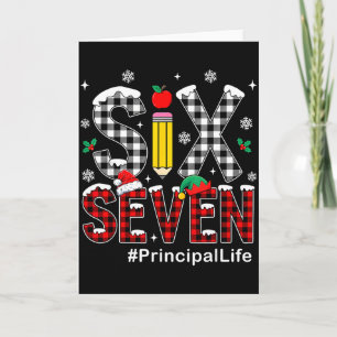 Red Buffalo Plaid Six Seven 6 7 Meme Xmas Principa Card