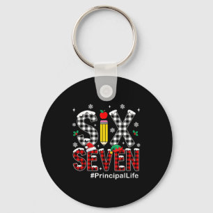 Red Buffalo Plaid Six Seven 6 7 Meme Xmas Principa Key Ring