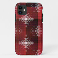 Red Buffalo Plaid Snowflake Pattern