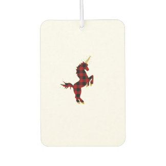 Red Buffalo Plaid Unicorn Christmas Tee for Mom & Car Air Freshener