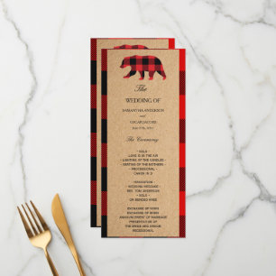 Red Buffalo Plaid Vintage Craft Menu