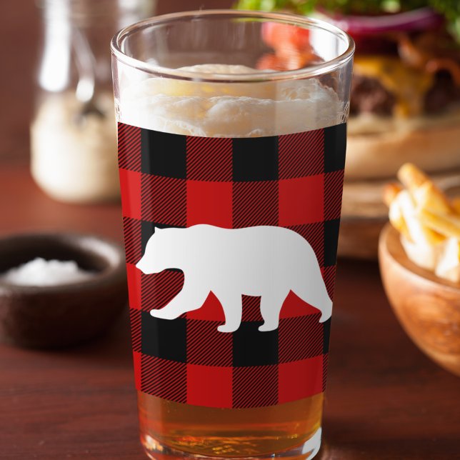 Red Buffalo Plaid & White Bear Glass (Creator Uploaded)